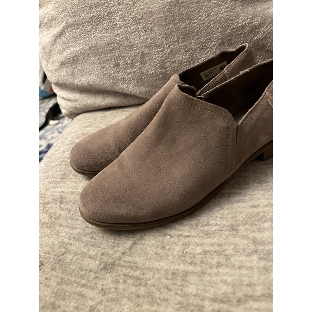 Toms Shaye low ankle bootie in Beige Tan suede size 9 western